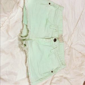 Watermelon cutoff shorts